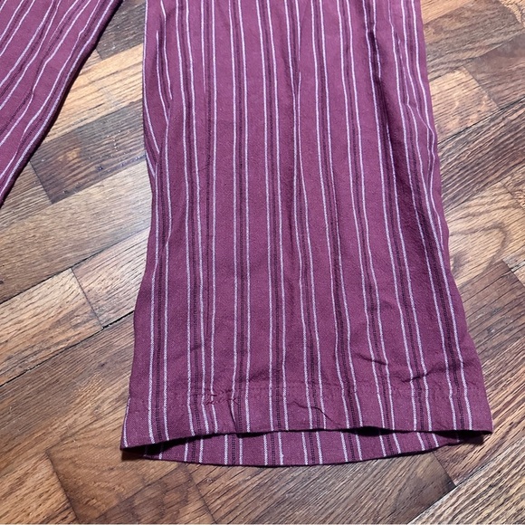 Maurices Rust White Striped Linen Rayon Elastic Waist Pants Size Large Nautical - Picture 6 of 16